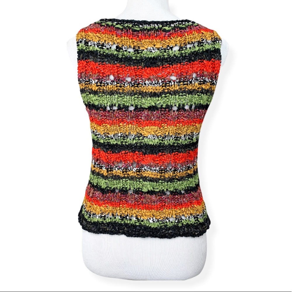 Anthropologie Striped Audra Sweater Tank Italian Knit Top - Picture 7 of 11